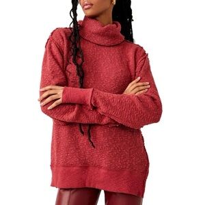 Free People We The Free Tommy Turtle Sweater Coral